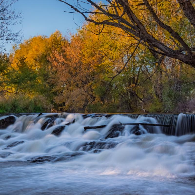 Water flowing over rocks